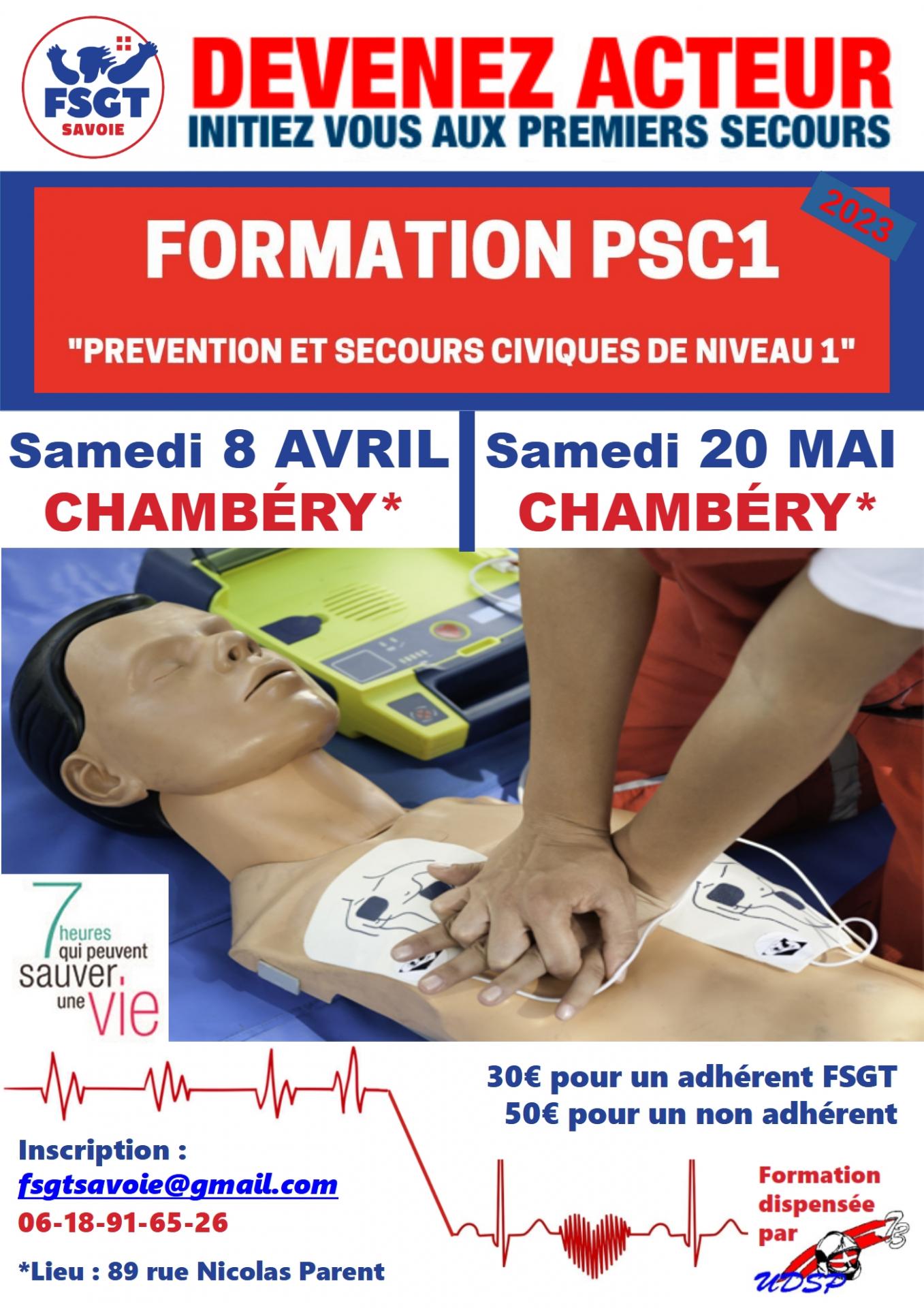 Affiche formations psc1 2023