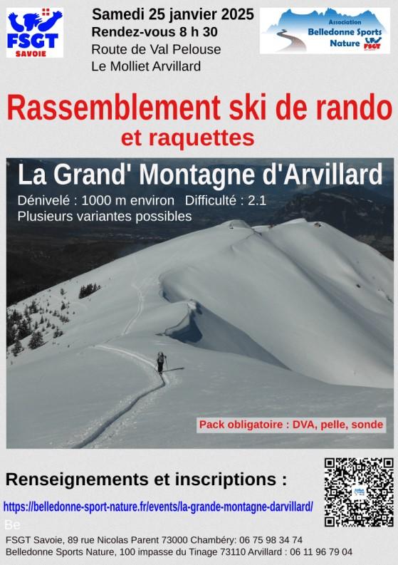 Affiche rassemblement ski rando raquettes 25 01 25