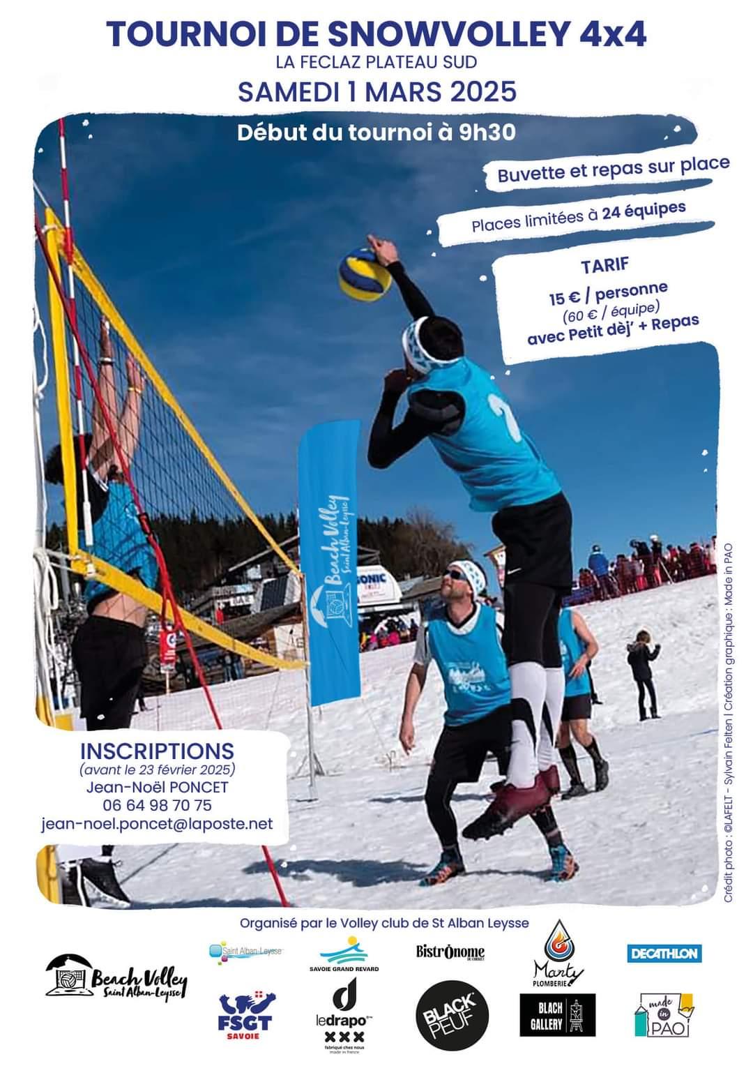 Affiche tournoi snowvolley 01 03 25