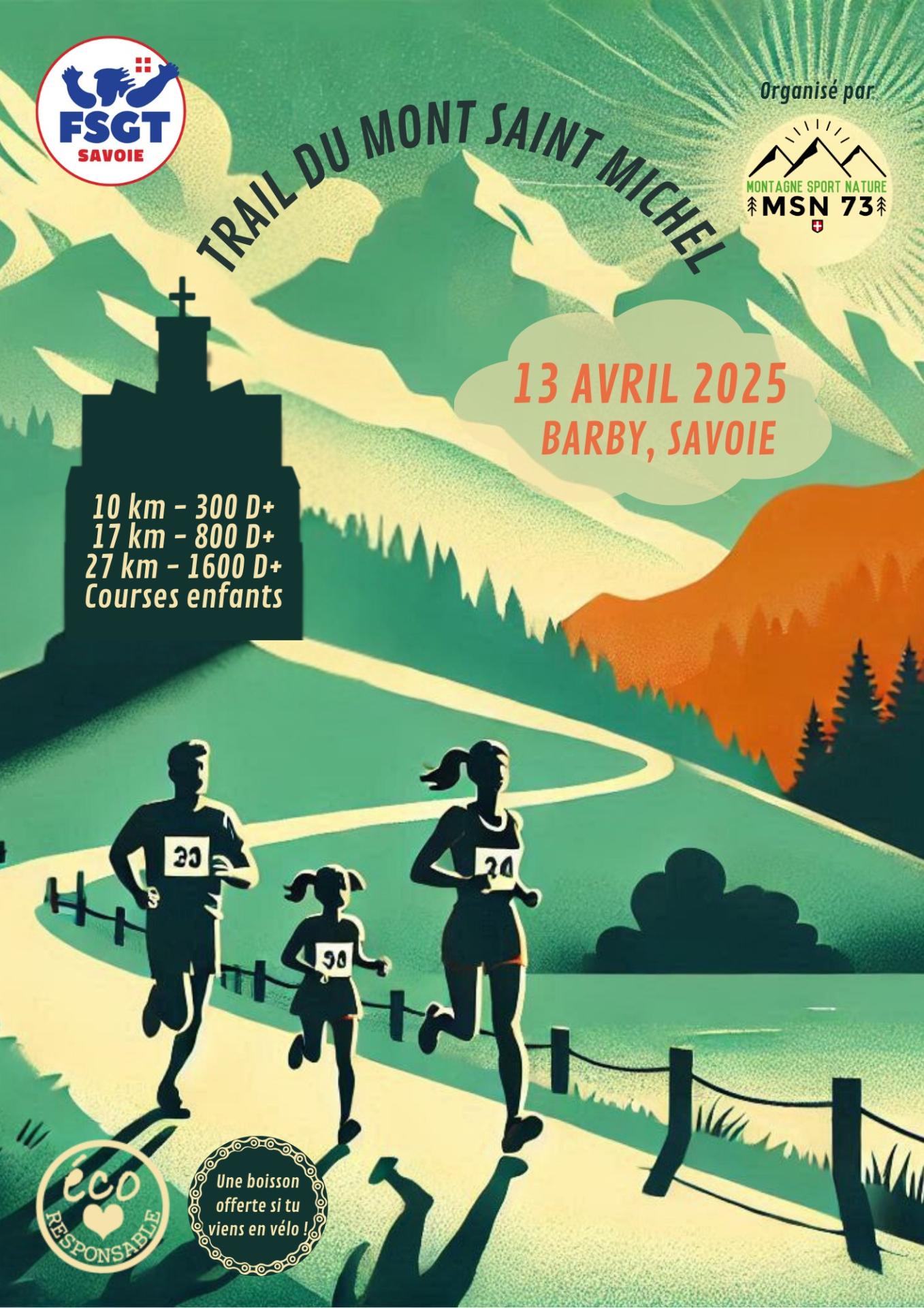 Affiche trail mont saint michel 13 04 25