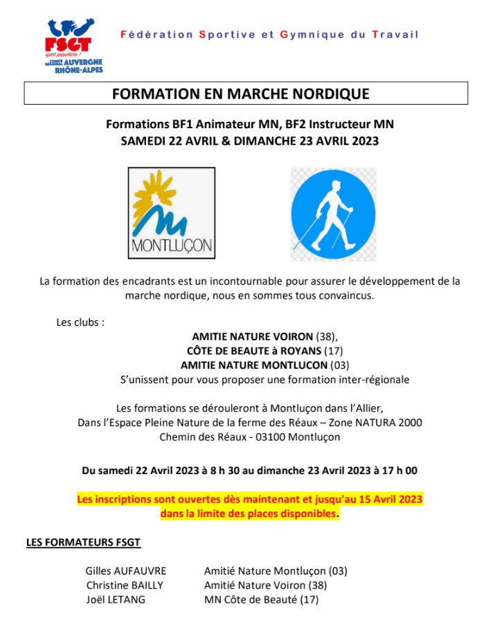 Formation bf marche nordique